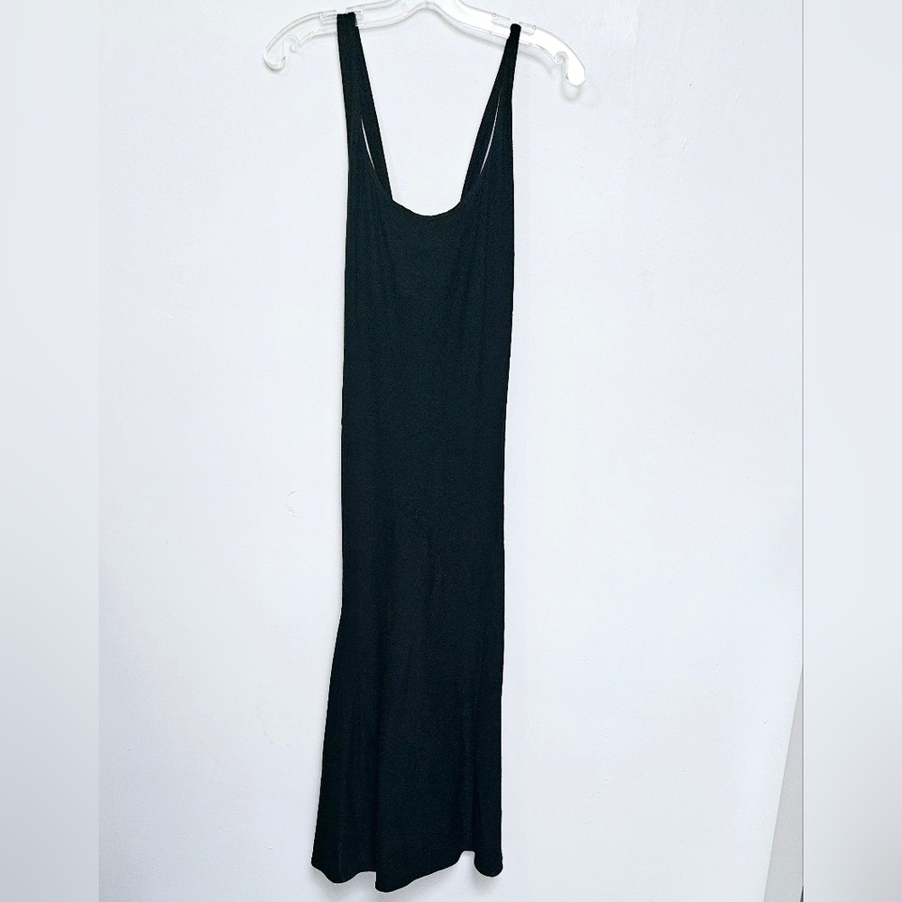 Eileen Fisher CRS Back Rayon Flare Stretch Crepe Black Slip On Dress  Small Nwt - Picture 2 of 11
